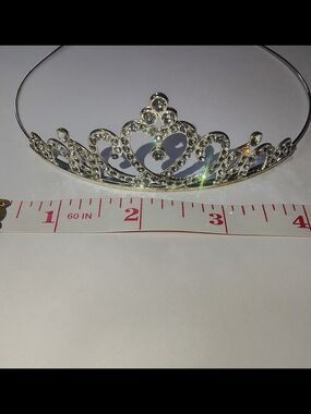Lightweight Adjustable Crystal Heart Tiara Headband